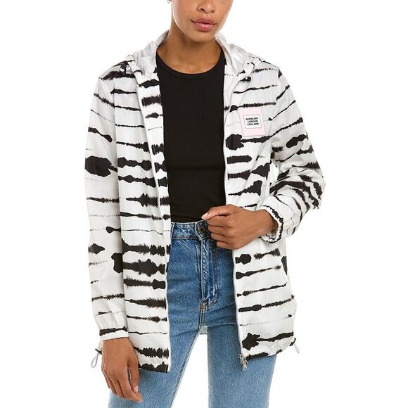 Burberry WomensWatercolour Print Econyl Hooded Parka Black